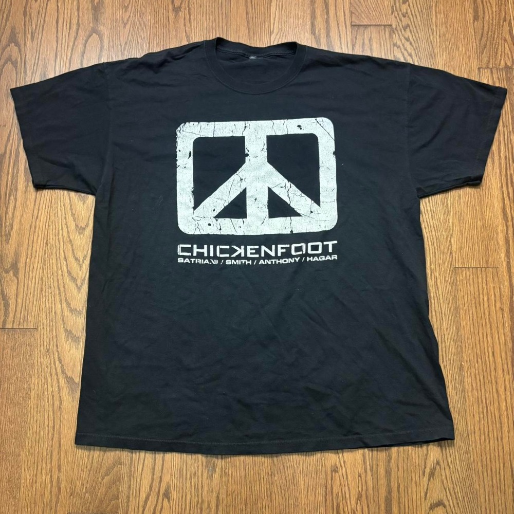 Vintage Band T-Shirt Chickenfoot Y2K black double sided punk rock grunge metal